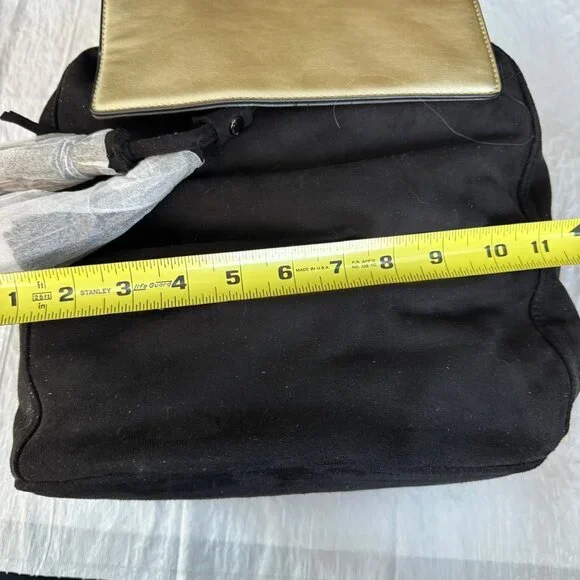 Deux Lux Cortina Backpack Black Vevelty fabric with Gold  display picture 2